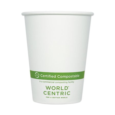 World Centric Paper Hot Cups, 12 oz, White, PK1000 CUPA12